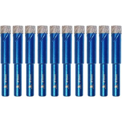 Brschnitt Diamant Trockenbohrer 10mm - 10er Set Bohrkrone für Fliesen, Granit