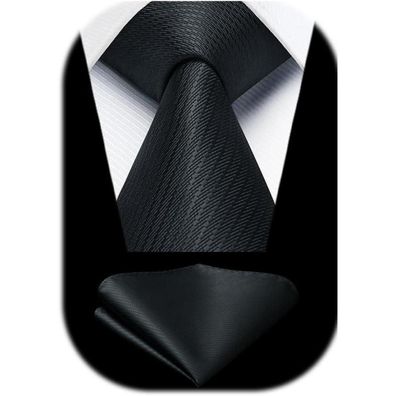 Enlision Herren Krawatte mit Einstecktuch Set - Formelle Krawatte & Taschentuch