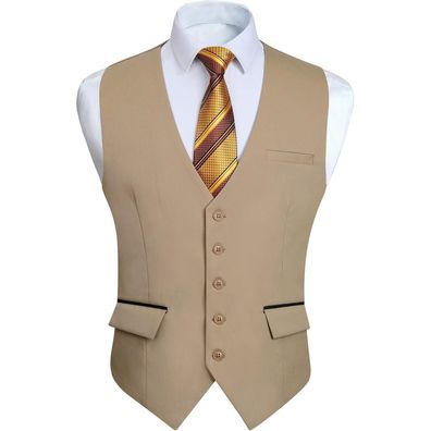 Hisdern Herren Anzugweste Elegant Klassisch Einfarbig Casual Business Formell