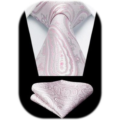Hisdern Herren Paisley Krawatte und Einstecktuch Set - Formell & Lässig für