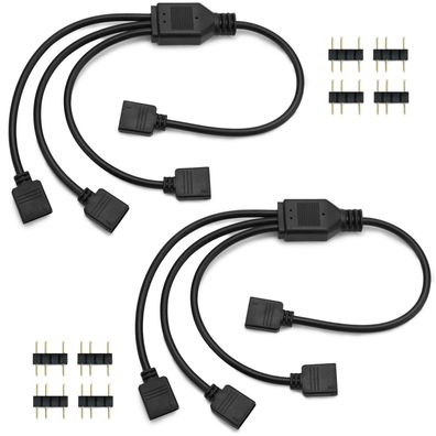 QWORK ARGB Splitterkabel 5V 3-Pin, 1 Buchse auf 3 Stecker, 30cm, 2 Stück