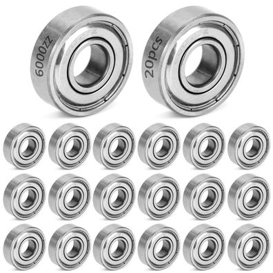 QWORK 20 Stück 6000ZZ Kugellager, Metall Double Shielded Miniatur