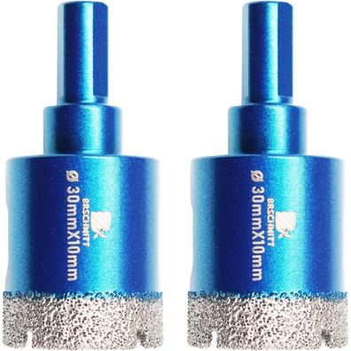 Brschnitt Diamant-Kernbohrer-Set, 2x 30 mm - Trockenbohren für harte Materialien