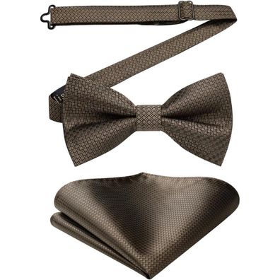 Enlision Herren Fliege mit Einstecktuch Set - Vorgebundene Schleife für Anzug