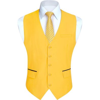 Hisdern Herren Anzugweste Elegant Klassisch Einfarbig Casual Businessweste