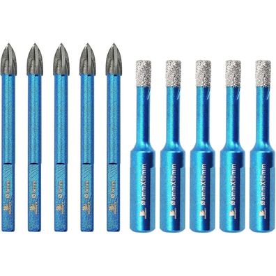 Brschnitt Diamantbohrer Set für Fliesen, Keramik, Granit, Marmor (10 Stück)