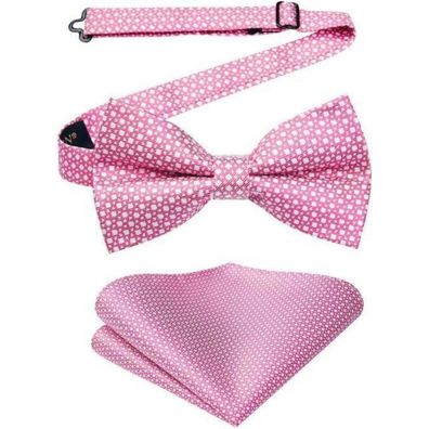 Enlision Herren Fliege mit Einstecktuch Set - Vorgebundene Schleife für Anzug