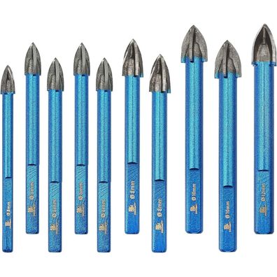 Brschnitt Diamantbohrer Set 10-teilig, 5-12mm Bohrkrone für Fliesen, Granit