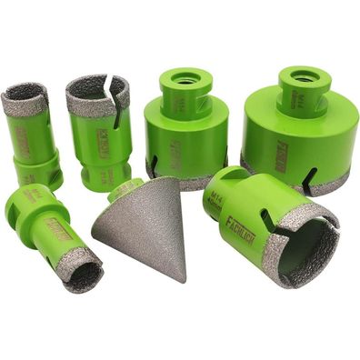 Fachlich Diamant Fliesenbohrer Set 7tlg. (20-68mm) + 50mm Fasenfräser