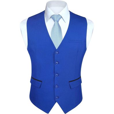 Hisdern Herren Anzugweste Elegant Klassisch Einfarbig Casual Businessweste