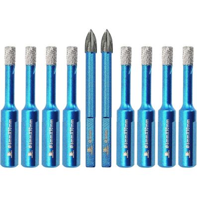 Brschnitt Diamantbohrer Set 10x 6mm - Lochsäge für Fliesen, Keramik, Granit