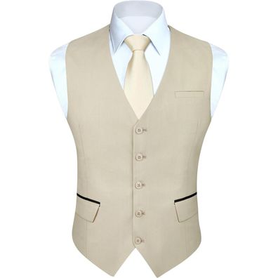 Hisdern Herren Anzugweste Elegant Klassisch Einfarbig Casual Businessweste
