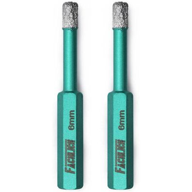 Fachlich Diamantbohrer 6mm (2 Stk.) Sechskantschaft für Fliesen, Granit, Marmor