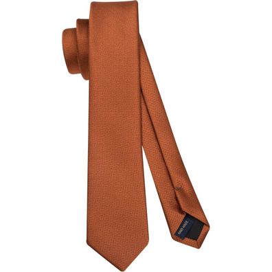 Hisdern Schmale Krawatte für Herren, klassisch, formell, 6cm, Gebranntes Orange