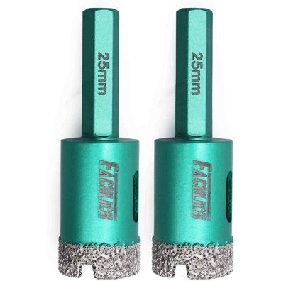 Fachlich Diamant Fliesenbohrer 25mm, 2 Stück Lochsäge mit Sechskantschaft