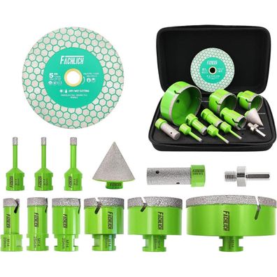 Fachlich Diamant Fliesenbohrer Set Lochsäge 12tlg. (6-110mm) mit Fingerfräser