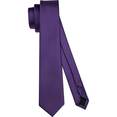Hisdern Schmale Seidenkrawatte für Herren, klassisch, formell, 6cm, Lila