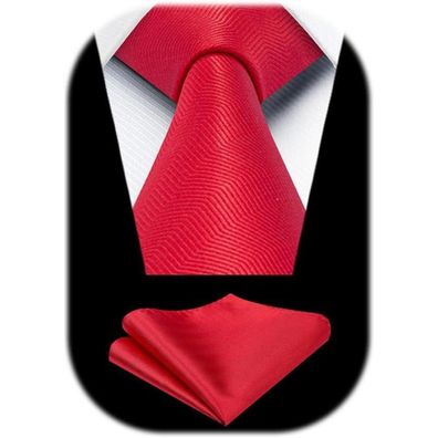 Hisdern Krawatten Set für Herren - Klassische Hochzeit Krawatte mit