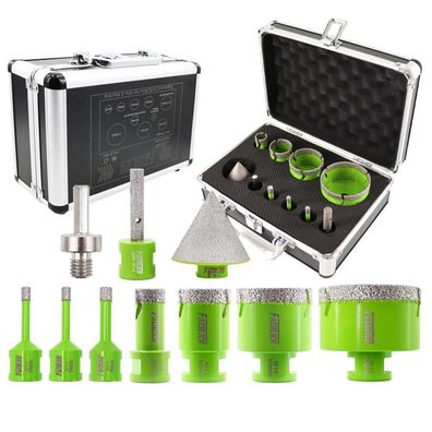 Fachlich Diamant Fliesenbohrer Set 10tlg. 6-68mm Lochsäge mit Fingerfräser