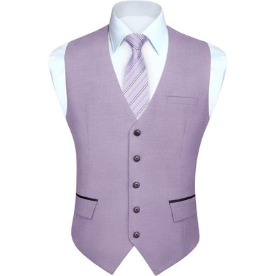 Hisdern Herren Anzugweste Elegant Klassisch Einfarbig Casual Business Formell