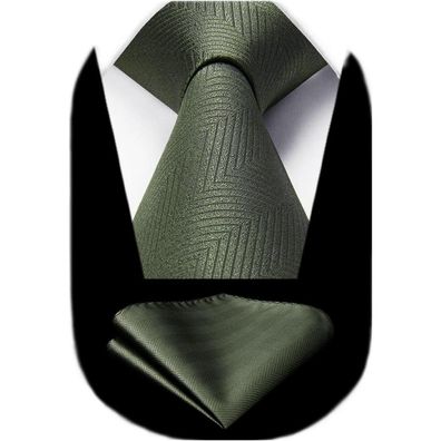 Hisdern Krawatten Set für Herren - Klassische Hochzeit & Business Krawatte mit
