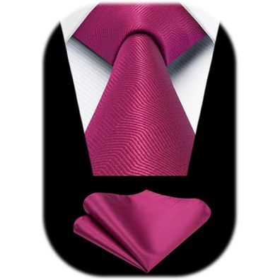 Hisdern Krawatten Set für Herren: Klassische Hochzeit Krawatte mit