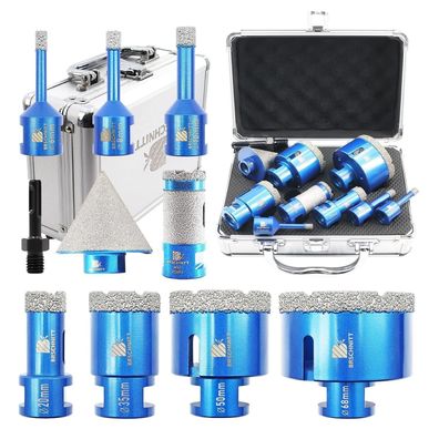 Brschnitt Diamantbohrer Set 6-68mm, Fingerfräser 25mm, Fasenbohrer 50mm, Adapter
