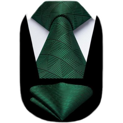 Hisdern Krawatten Set für Herren: Kariert/Plaid/Tupfen Krawatte mit