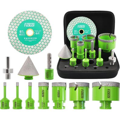 Fachlich Diamant Fliesenbohrer Set Lochsäge 11-tlg. M14 für Fliesen, Marmor