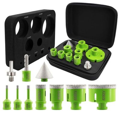 Fachlich Diamant Fliesenbohrer Set 10tlg. 6-68mm Lochsäge mit Zubehör