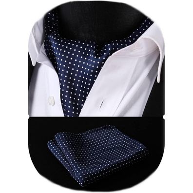 Hisdern Herren Krawattenschal Paisley Ascot Krawatte mit Einstecktuch Set Z01