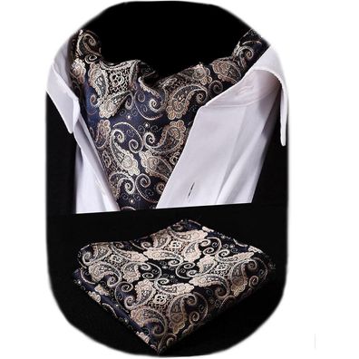 Hisdern Herren Krawattenschal Floral Paisley Ascot Krawatte Halstuch und