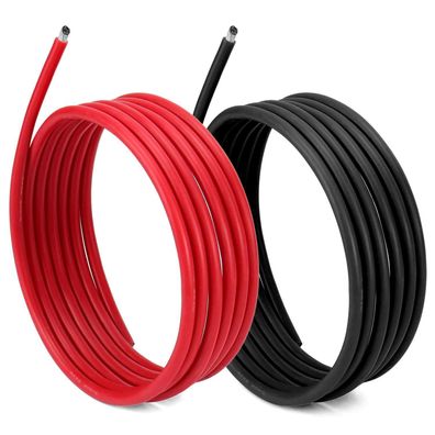 QWORK 8AWG Silikon Elektronik Kabel 5M (2x2,5M) Schwarz/Rot, 1650 Litzen, 600V