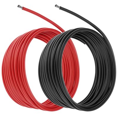 QWORK 10AWG 6mm² Silikon Elektronik Kabel - 5M Schwarz, 5M Rot - Flexibel