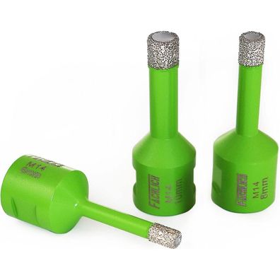 Fachlich Diamantbohrer Set 6/8/10mm, Vakuumgelötet für Fliesen, Granit, Marmor