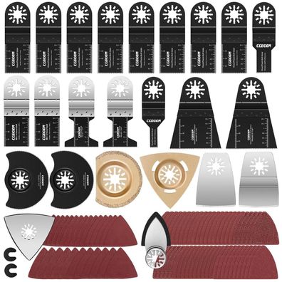 CGBOOM 105tlg Sägeblätter Kit für Multifunktionswerkzeuge aus Kohlenstoffstahl