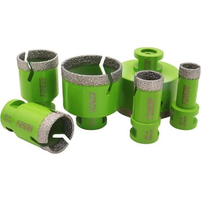 Fachlich Diamant-Bohrkronen Set 6-teilig (20-68mm) für Fliesen, Granit, Marmor