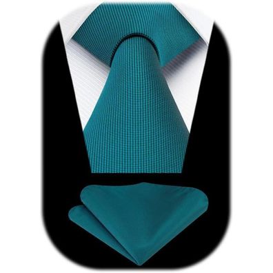 Enlision Krawatten Set Herren Einfarbig Klassisch mit Einstecktuch für Business