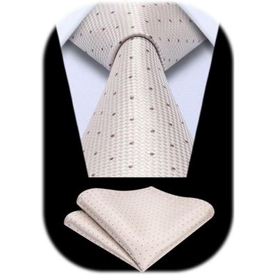 Enlision Herren Krawatte & Einstecktuch Set - Formell & Business, Plaid Design