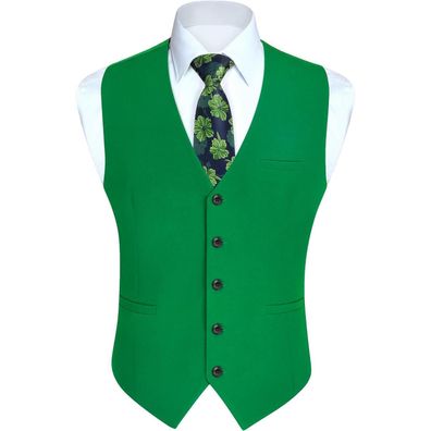 Enlision Herren Anzugweste Formell Elegant Einfarbig mit Taschen für Business