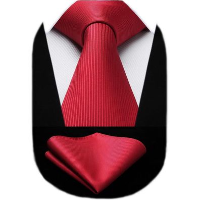 Hisdern Krawatten & Einstecktuch Set für Herren - Gepunktet, Klassisch
