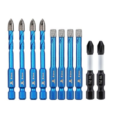 Brschnitt Diamant Fliesenbohrer & Steinbohrer Set mit Schrauberbits (10tlg.)