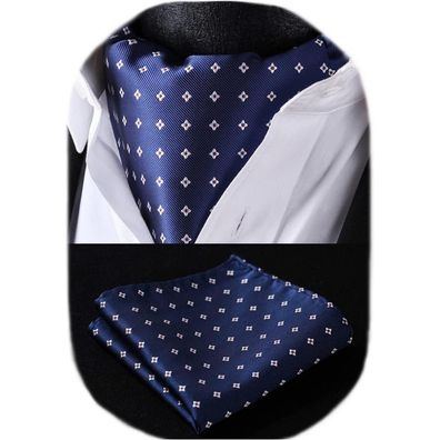 Hisdern Herren Krawattenschal Paisley Ascot Krawatte mit Einstecktuch Set Z01