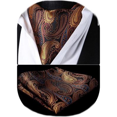 Hisdern Herren Krawattenschal Paisley Ascot Krawatte Halstuch & Einstecktuch