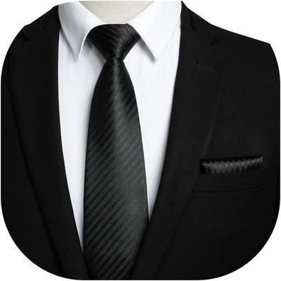 Hisdern Krawatten & Einstecktuch Set für Herren - Klassisches Design