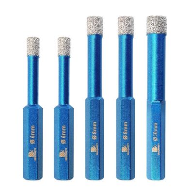 Brschnitt Diamant Trockenbohrer Fliesenbohrer Set 6/6/8/8/10mm Sechskant-Schaft