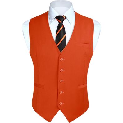 Enlision Herren Anzugweste Formell Elegant Einfarbig mit Taschen für Business