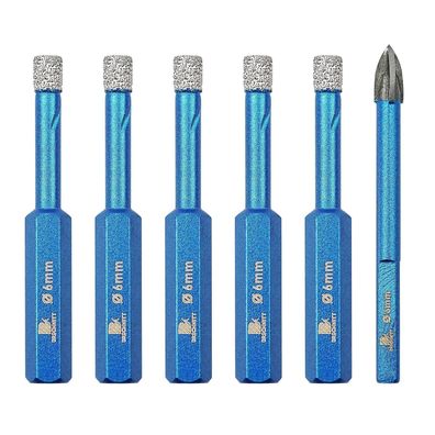 Brschnitt Diamant Trockenbohrer Fliesenbohrer 6mm (6 Stück) - Bohrkrone für