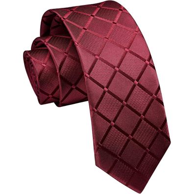 Enlision Schmale Herren Krawatte 6cm Klassisch Rot - Perfekt für Business und