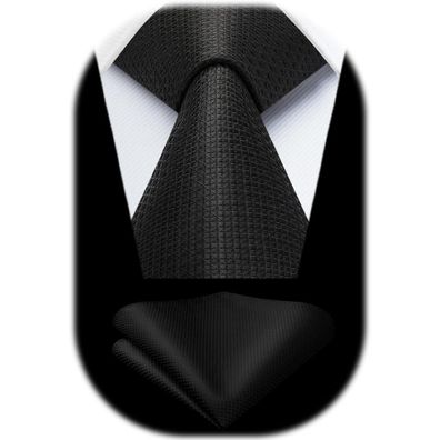 Hisdern Krawatten Set für Herren: Klassische Hahnentritt Krawatte mit
